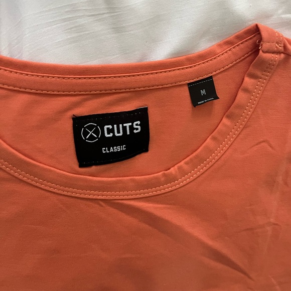 Cuts Clothing Curve Hem Tee in Orange 
Size M - Picture 9 of 12